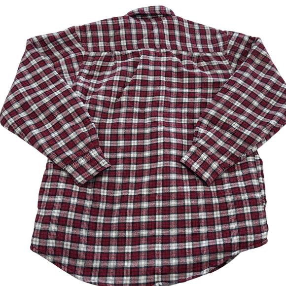 Wrangler Shirt Jacket Mens Small Red Plaid Quilted Lined Flannel Long Sleeve - Picture 2 of 7